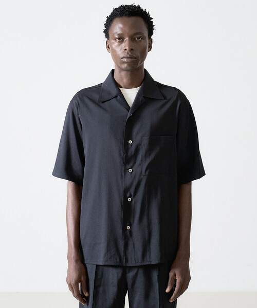 DESIGNWORKS(デザインワークス)の「【セットアップ対応】ミラクルストレッチ オープンカラー シャツ(シャツ/ブラウス・メンズ・サックスブルー/グレイッシュベージュ/ブラック/カーキ・46/48/50)」の20枚目の写真
