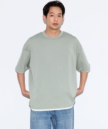 \速乾・UVカット/ライトソフトジャージーレイヤード風半袖Tシャツ