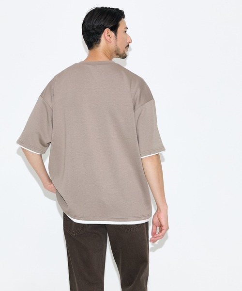coca(coca)(コカ)の「\速乾・UVカット/ライトソフトジャージーレイヤード風半袖Tシャツ(Tシャツ/カットソー・メンズ・ブラック/ライトグリーン/ライトグレー/グレイッシュベージュ・L/XL/M)」の8枚目の写真