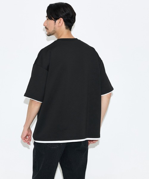 coca(coca)(コカ)の「\速乾・UVカット/ライトソフトジャージーレイヤード風半袖Tシャツ(Tシャツ/カットソー・メンズ・ブラック/ライトグリーン/ライトグレー/グレイッシュベージュ・L/XL/M)」の11枚目の写真