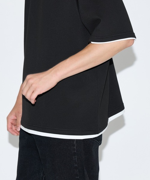 coca(coca)(コカ)の「\速乾・UVカット/ライトソフトジャージーレイヤード風半袖Tシャツ(Tシャツ/カットソー・メンズ・ブラック/ライトグリーン/ライトグレー/グレイッシュベージュ・L/XL/M)」の12枚目の写真