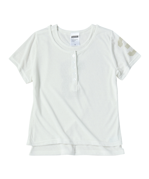 UNTITLED SEOUL(アンタイトル ソウル)の「アンタイトルナンバリングレイヤードヘンリーネッククロップ半袖ホワイト(Tシャツ/カットソー・レディース・その他・SMALL/MEDIUM)」の3枚目の写真