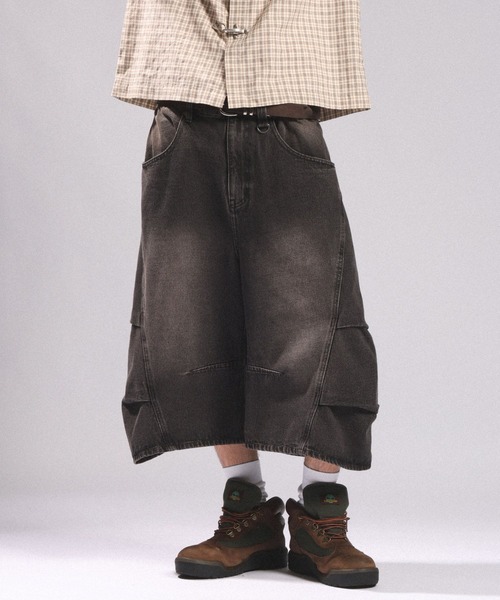 RAGEBLUE(レイジブルー)の「3D CURVE LONG HALF DENIM PANTS/3Dカーブロングハーフデニムパンツ(デニムパンツ・メンズ・ブラック/グレー/ブルー・MEDIUM/LARGE)」の2枚目の写真