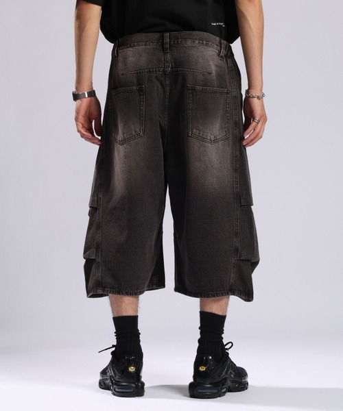 RAGEBLUE(レイジブルー)の「3D CURVE LONG HALF DENIM PANTS/3Dカーブロングハーフデニムパンツ(デニムパンツ・メンズ・ブラック/グレー/ブルー・MEDIUM/LARGE)」の4枚目の写真
