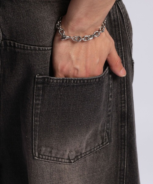 RAGEBLUE(レイジブルー)の「3D CURVE LONG HALF DENIM PANTS/3Dカーブロングハーフデニムパンツ(デニムパンツ・メンズ・ブラック/グレー/ブルー・MEDIUM/LARGE)」の6枚目の写真