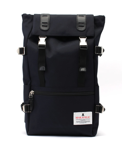 MAKAVELIC（マキャベリック）の「【MAKAVELIC】TRUCKS DOUBLE BELT DAYPACK（バックパック/リュック・メンズ・ホワイト/ネイビー・ﾌﾘ-）」の2枚目の写真