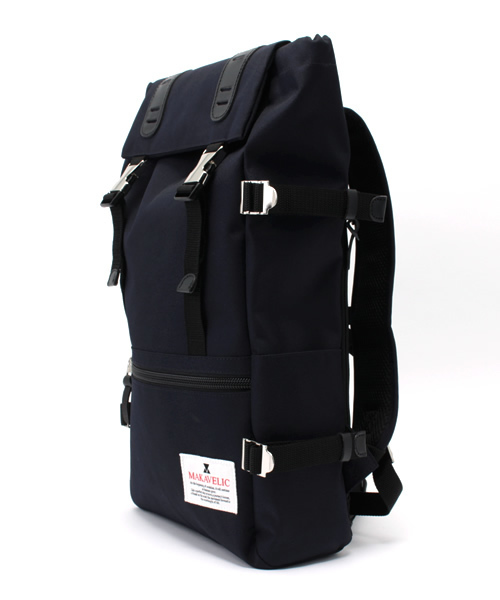 MAKAVELIC（マキャベリック）の「【MAKAVELIC】TRUCKS DOUBLE BELT DAYPACK（バックパック/リュック・メンズ・ホワイト/ネイビー・ﾌﾘ-）」の3枚目の写真