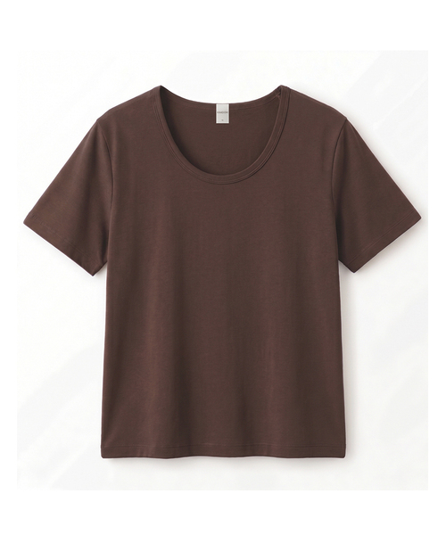 KIMDOH（キムド）の「Arca Cotton T-shirt（Tシャツ/カットソー・レディース・ライトピンク/ダークブラウン/ブラック/ライトグレー/スカイブルー/ネイビー/アイボリー/ライトグリーン・FREE）」の4枚目の写真