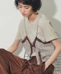 ANOTHER S（アナザーエス）の「レースビスチェレイヤードスラブシアーTシャツ（Tシャツ/カットソー）」