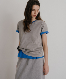 Soft basic round T-shirt [KNSS10TS14]_Melange gray