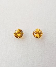 セカンドピアス]Pt グリーンメノウピアス(4mm)（ピアス（両耳用