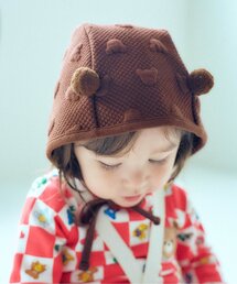 apres les cours | tiny bear Palette ジャガードボンネット(その他ベビー用品)