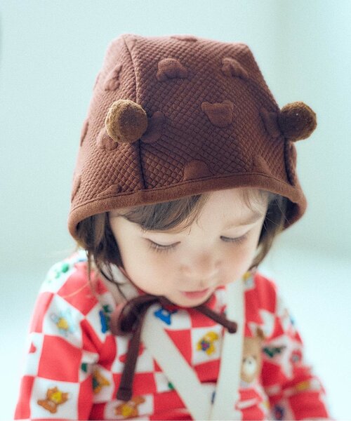 apres les cours(アプレレクール)の「tiny bear Palette ジャガードボンネット(その他ベビー用品・キッズ・レッド/ブラウン/アイボリー/イエロー・48)」の1枚目の写真