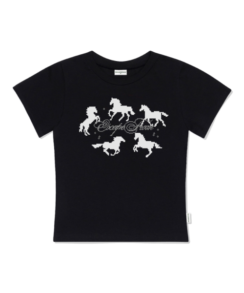 ESCAPEFROM(エスケープフロム)の「アラウンドホースプリントスリムフィット半袖Tシャツアイボリー(Tシャツ/カットソー・レディース・その他・LARGE/MEDIUM)」の5枚目の写真