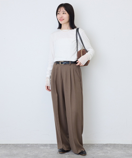 SLOBE IENA(スローブイエナ)の「ANTONELLO MASI SLOBE別注 スウェードボストンバッグ(ボストンバッグ・レディース・ボルドー/ブラウン・FREE)」の3枚目の写真