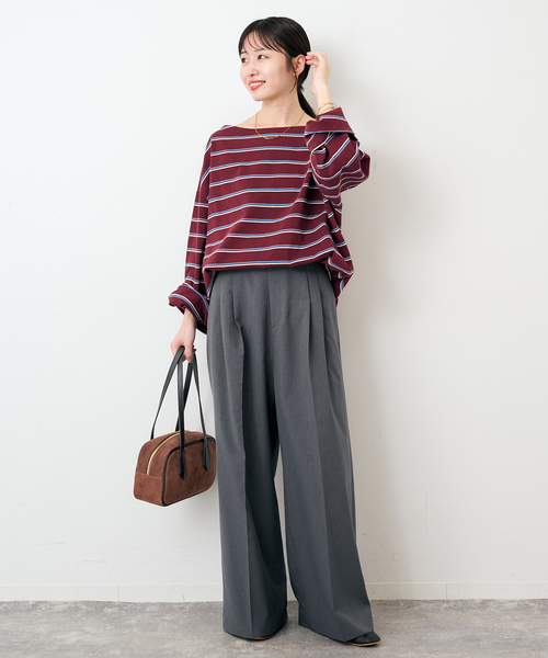 SLOBE IENA(スローブイエナ)の「ANTONELLO MASI SLOBE別注 スウェードボストンバッグ(ボストンバッグ・レディース・ボルドー/ブラウン・FREE)」の4枚目の写真