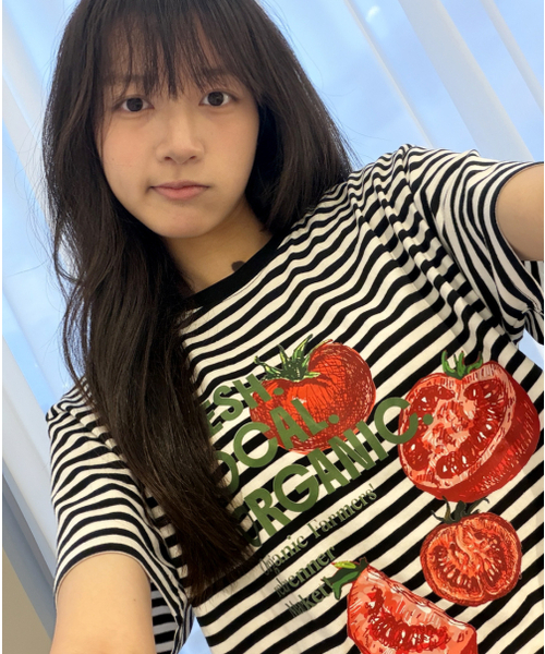 REBRENNER(リブレンナー)の「DTFローカルオーガニックストライプクロップ半袖Tシャツホワイトブラック(Tシャツ/カットソー・レディース・ホワイト系その他2・MEDIUM/LARGE/X-LARGE)」の2枚目の写真