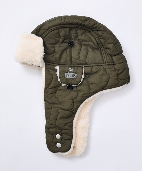 CHUMS(チャムス)の「【CHUMS / チャムス】Booby Stitch Flight Cap / フライトキャップ / 耳当て付きキャップ / 帽子 / ユニセックス(キャップ・メンズ・カーキ/ブラック/パープル・フリー)」の5枚目の写真