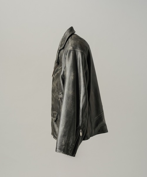 MAISON SPECIAL(メゾンスペシャル)の「《UNISEX》Sheep Leather Prime-Over Double Rider Jacket/シープレザープライムオーバーダブルライダージャケット【MAISON SPECIAL/メゾンスペシャル】(ライダースジャケット・メンズ・ブラウン/ダークブラック/ブラック・0/1/2)」の19枚目の写真