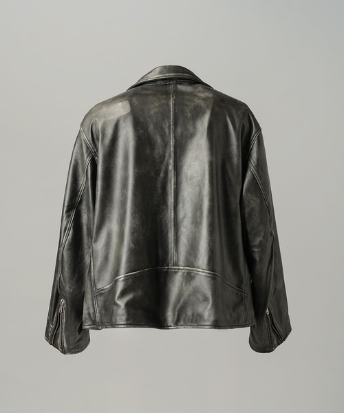 MAISON SPECIAL(メゾンスペシャル)の「《UNISEX》Sheep Leather Prime-Over Double Rider Jacket/シープレザープライムオーバーダブルライダージャケット【MAISON SPECIAL/メゾンスペシャル】(ライダースジャケット・メンズ・ブラウン/ダークブラック/ブラック・0/1/2)」の20枚目の写真