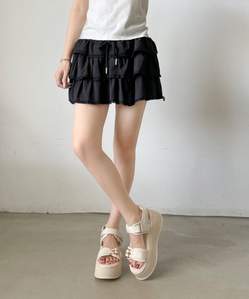 Shoes in Closet(シューズインクローゼット)の「+7.0cm 厚底 バックル プラットフォーム サンダル 5912(サンダル・レディース・ブラック/ホワイト/ベージュ・S/M/L)」の22枚目の写真