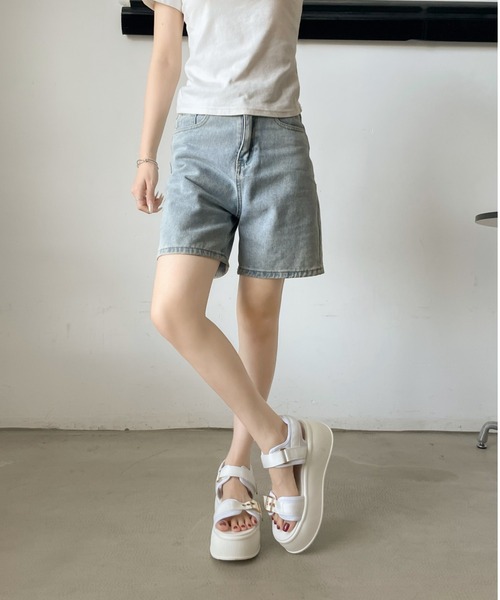 Shoes in Closet(シューズインクローゼット)の「+7.0cm 厚底 バックル プラットフォーム サンダル 5912(サンダル・レディース・ブラック/ホワイト/ベージュ・S/M/L)」の9枚目の写真