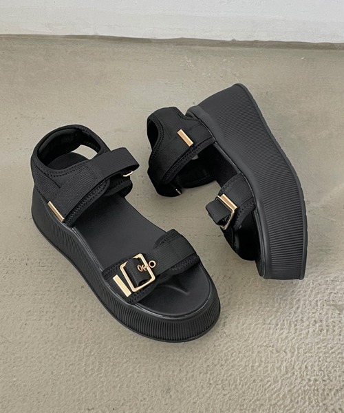Shoes in Closet(シューズインクローゼット)の「+7.0cm 厚底 バックル プラットフォーム サンダル 5912(サンダル・レディース・ブラック/ホワイト/ベージュ・S/M/L)」の20枚目の写真