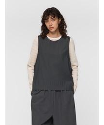 mizuiro ind プリーツヘムショートベスト