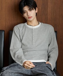 SERACE（セラス）の「【SERACE】Layered style henley neck long sleeve T-shirt / レイヤードスタイルヘンリーネックロンT（Tシャツ/カットソー）」