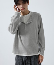 SERACE（セラス）の「【SERACE】Layered style henley neck long sleeve T-shirt   レイヤードスタイルヘンリーネックロンT（Tシャツ/カットソー）」