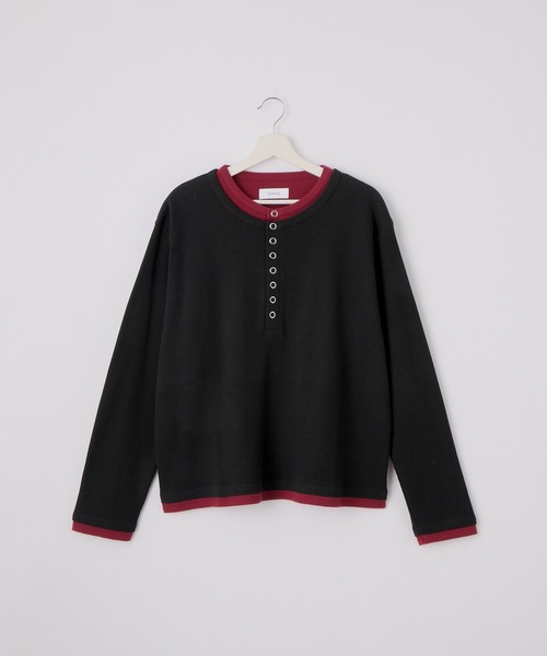 SERACE(セラス)の「【SERACE】Layered style henley neck long sleeve T-shirt / レイヤードスタイルヘンリーネックロンT(Tシャツ/カットソー・メンズ・ダークグレー/ブラック×グレー/グレー×ホワイト・S/L/M)」の22枚目の写真