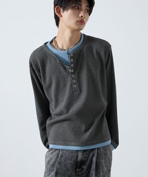 SERACE（セラス）の「【SERACE】Layered style henley neck long sleeve T-shirt / レイヤードスタイルヘンリーネックロンT（Tシャツ/カットソー）」