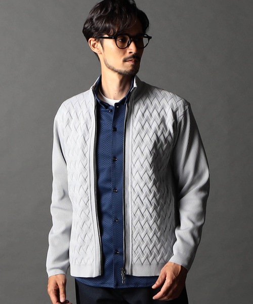 NICOLE CLUB FOR MEN（ニコルクラブフォーメン）の「スタンドフルジップニットブルゾン（ニット/セーター・メンズ・チャコールグレー/ブラック/シルバーグレー・MEDIUM/LARGE/X-LARGE）」の3枚目の写真