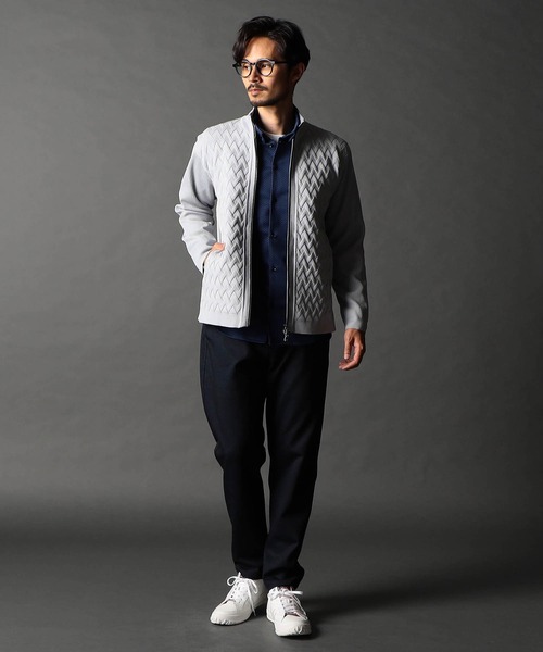 NICOLE CLUB FOR MEN（ニコルクラブフォーメン）の「スタンドフルジップニットブルゾン（ニット/セーター・メンズ・チャコールグレー/ブラック/シルバーグレー・MEDIUM/LARGE/X-LARGE）」の6枚目の写真