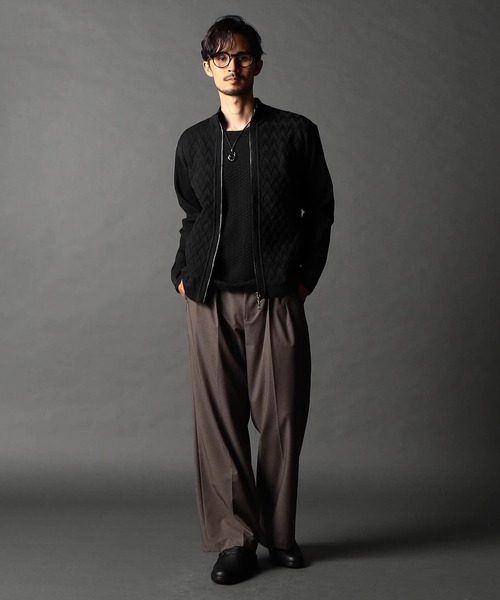 NICOLE CLUB FOR MEN（ニコルクラブフォーメン）の「スタンドフルジップニットブルゾン（ニット/セーター・メンズ・チャコールグレー/ブラック/シルバーグレー・MEDIUM/LARGE/X-LARGE）」の8枚目の写真