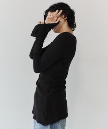 シアーボートネックロングスリーブティー / Sheer Boat Neck Long Sleeve TEE