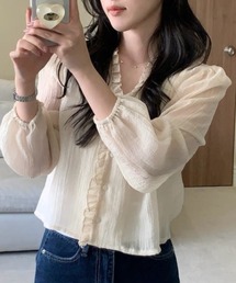 フリル長袖シャツ