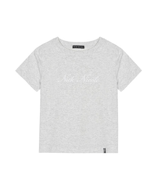 NICK&NICOLE(ニックアンドニコール)の「NICOLE LOGO GRAPHIC HALF TOP_MELANGE(Tシャツ/カットソー・レディース・その他・FREE)」の1枚目の写真