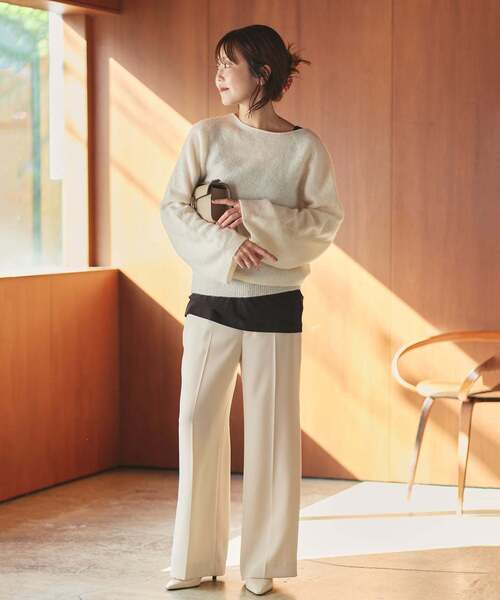 plage(プラージュ)の「《追加》Baby Alpaca ラグラン プルオーバー(ニット/セーター・レディース・チャコールグレー/サックスブルー/ホワイト/ナチュラル・FREE)」の20枚目の写真