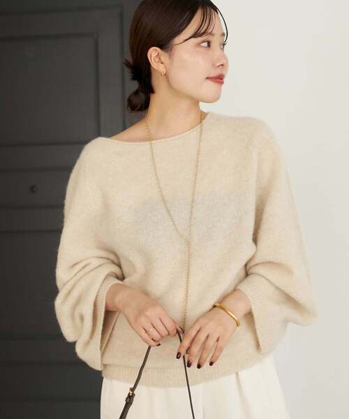 plage(プラージュ)の「《追加》Baby Alpaca ラグラン プルオーバー(ニット/セーター・レディース・チャコールグレー/サックスブルー/ホワイト/ナチュラル・FREE)」の19枚目の写真