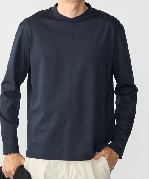 SHIPS(シップス)の「【WEB限定】SHIPS:〈接触冷感/手洗い可能〉100/2 クロスネック ビズ ロングスリーブ Tシャツ(Tシャツ/カットソー・メンズ・ホワイト/ネイビー/ブラック/チャコールグレー・SMALL/X-LARGE/MEDIUM/LARGE)」の4枚目の写真