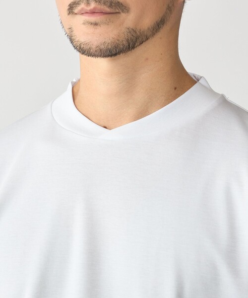 SHIPS(シップス)の「【WEB限定】SHIPS:〈接触冷感/手洗い可能〉100/2 クロスネック ビズ ロングスリーブ Tシャツ(Tシャツ/カットソー・メンズ・ホワイト/ネイビー/ブラック/チャコールグレー・SMALL/X-LARGE/MEDIUM/LARGE)」の7枚目の写真