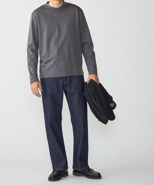 SHIPS(シップス)の「【WEB限定】SHIPS:〈接触冷感/手洗い可能〉100/2 クロスネック ビズ ロングスリーブ Tシャツ(Tシャツ/カットソー・メンズ・ホワイト/ネイビー/ブラック/チャコールグレー・SMALL/X-LARGE/MEDIUM/LARGE)」の8枚目の写真