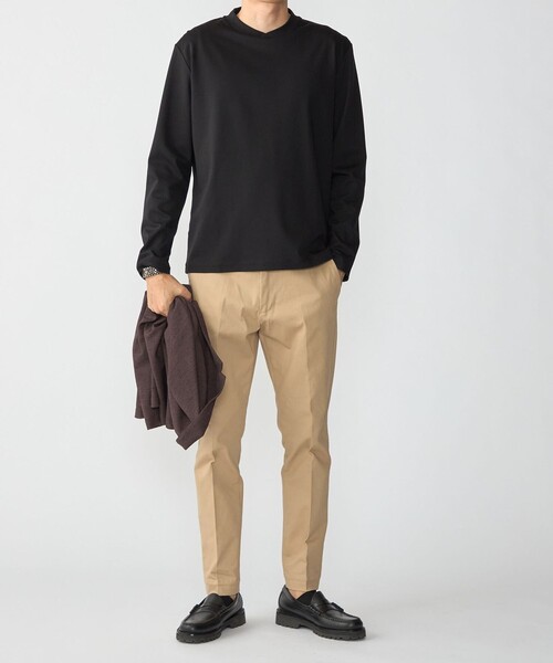 SHIPS(シップス)の「【WEB限定】SHIPS:〈接触冷感/手洗い可能〉100/2 クロスネック ビズ ロングスリーブ Tシャツ(Tシャツ/カットソー・メンズ・ホワイト/ネイビー/ブラック/チャコールグレー・SMALL/X-LARGE/MEDIUM/LARGE)」の16枚目の写真