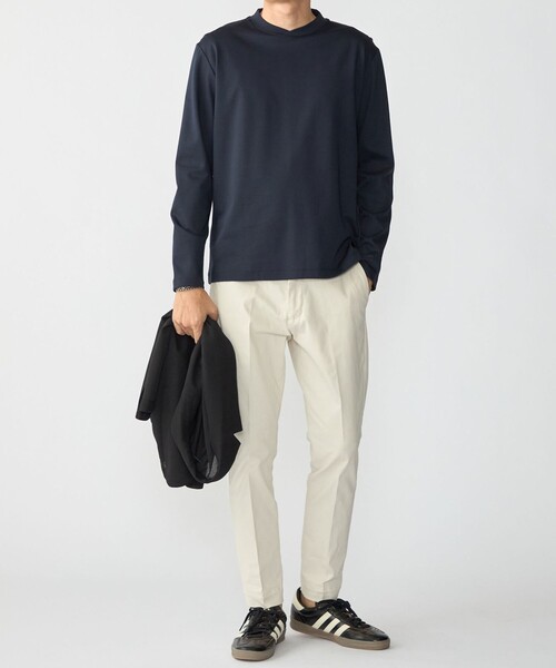 SHIPS(シップス)の「【WEB限定】SHIPS:〈接触冷感/手洗い可能〉100/2 クロスネック ビズ ロングスリーブ Tシャツ(Tシャツ/カットソー・メンズ・ホワイト/ネイビー/ブラック/チャコールグレー・SMALL/X-LARGE/MEDIUM/LARGE)」の18枚目の写真