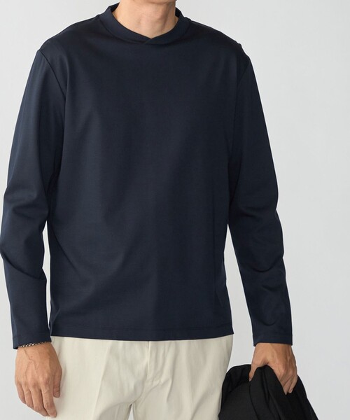 SHIPS(シップス)の「【WEB限定】SHIPS:〈接触冷感/手洗い可能〉100/2 クロスネック ビズ ロングスリーブ Tシャツ(Tシャツ/カットソー・メンズ・ホワイト/ネイビー/ブラック/チャコールグレー・SMALL/X-LARGE/MEDIUM/LARGE)」の19枚目の写真