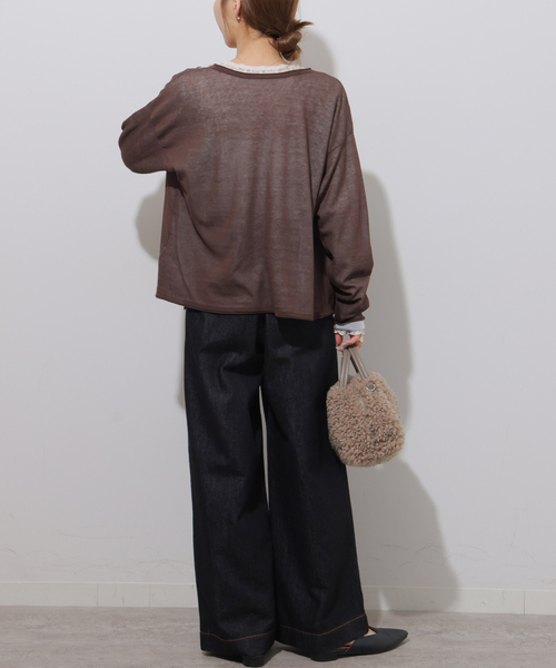 JOURNAL STANDARD relume(ジャーナルスタンダード レリューム)の「デニムライク2タックワイドパンツ(その他パンツ・レディース・ネイビー/ブラック・36/38)」の12枚目の写真