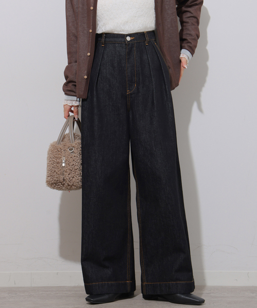 JOURNAL STANDARD relume(ジャーナルスタンダード レリューム)の「デニムライク2タックワイドパンツ(その他パンツ・レディース・ネイビー/ブラック・36/38)」の13枚目の写真