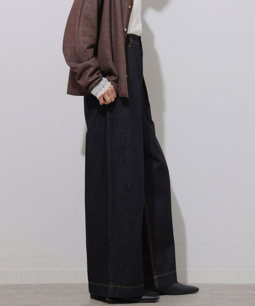 JOURNAL STANDARD relume(ジャーナルスタンダード レリューム)の「デニムライク2タックワイドパンツ(その他パンツ・レディース・ネイビー/ブラック・36/38)」の14枚目の写真