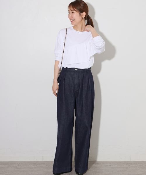 JOURNAL STANDARD relume(ジャーナルスタンダード レリューム)の「デニムライク2タックワイドパンツ(その他パンツ・レディース・ネイビー/ブラック・36/38)」の16枚目の写真